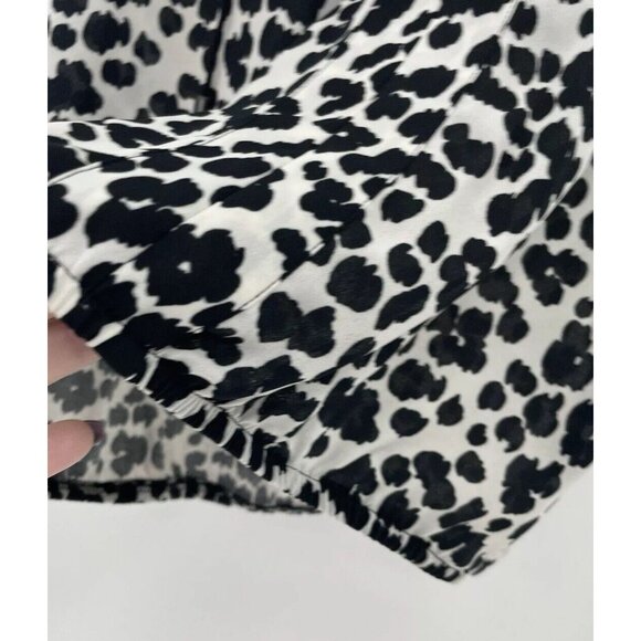 LOFT Women’s Black‎ & White Leopard Scoop Neck Sleeveless Blouse Size S Boho - Picture 6 of 10